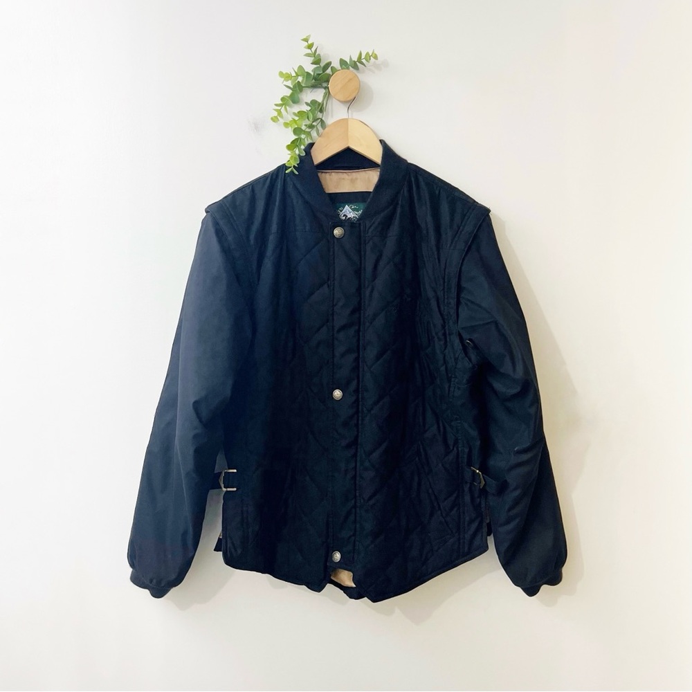Mountain Horse Black Quilted Equestrian Convertible Vest Jacket